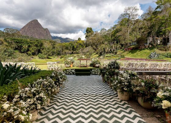 Casa Marambaia, na serra fluminense, tem várias opções de cenários para um casamento no campo