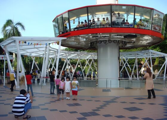 Modelo da Super Gyro Tower, em construção no Parque Unipraias, em Balneário Camboriú (SC)