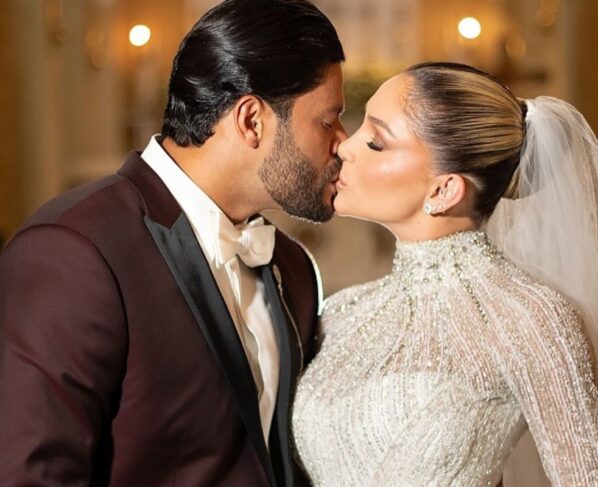 hulk paraiba e camila ângelo se beijando em casamento