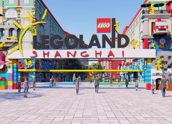 Projeto da entrada do Legoland Shanghai Resort, em Xangai, na China