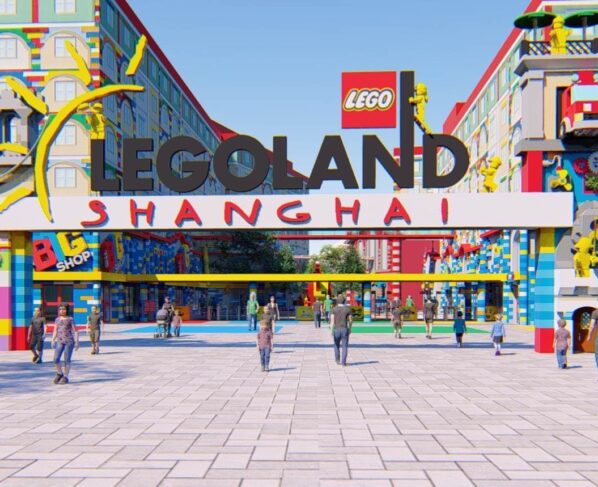 Projeto da entrada do Legoland Shanghai Resort, em Xangai, na China