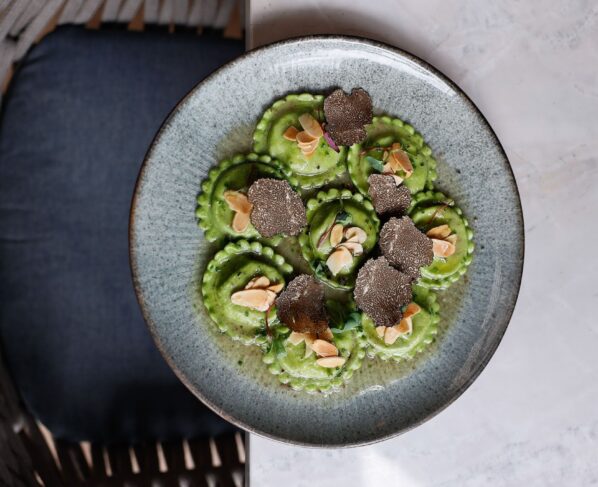 Ravioli di Boursin com trufas