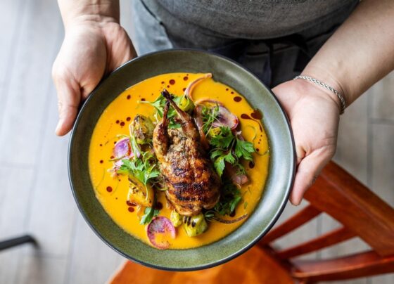 Prato do restaurante Odd Duck, em Austin