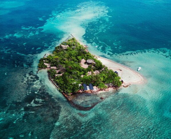 Vista aérea da Ilha Corona, próxima da cidade colombiana de Cartagena