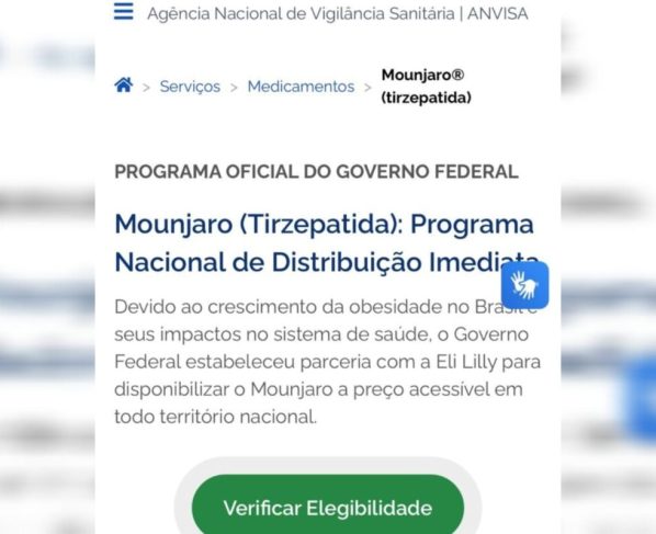Imagem mostra anúnciou falso de venda de Mounjaro que foi denunciado pela Anvisa